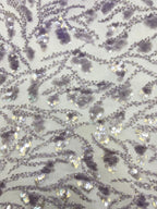 Foam Bead Fabric with Mixed-Size Sequin Embroidery — fabric photo 5