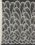 3D Cactus Motif Bead & Sequin Embroidered Fabric — fabric photo 6