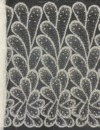3D Cactus Motif Bead & Sequin Embroidered Fabric — fabric photo 6