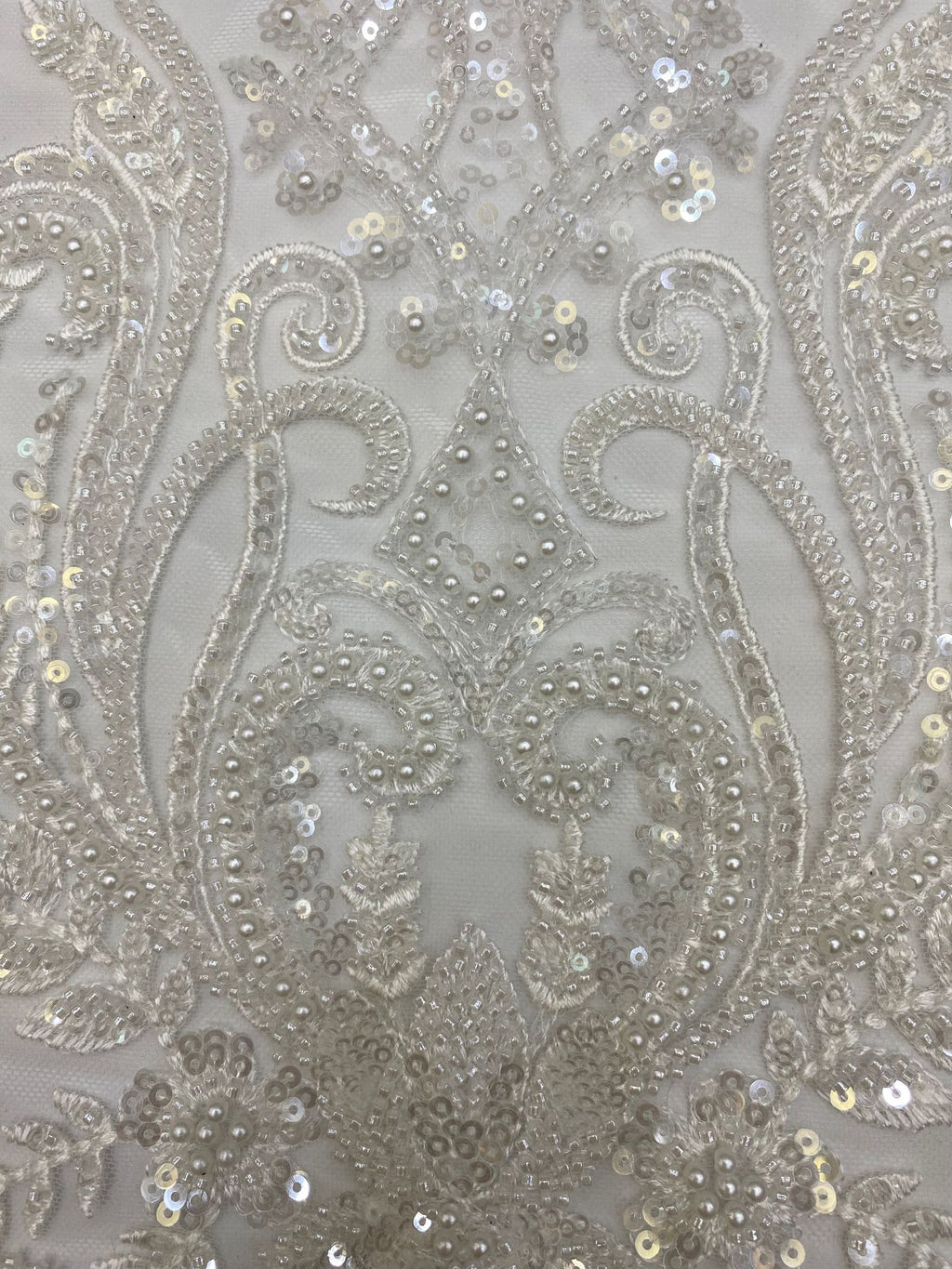 Dense Bead and 3/4mm Sequin Embroidery Fabric — fabric photo 5