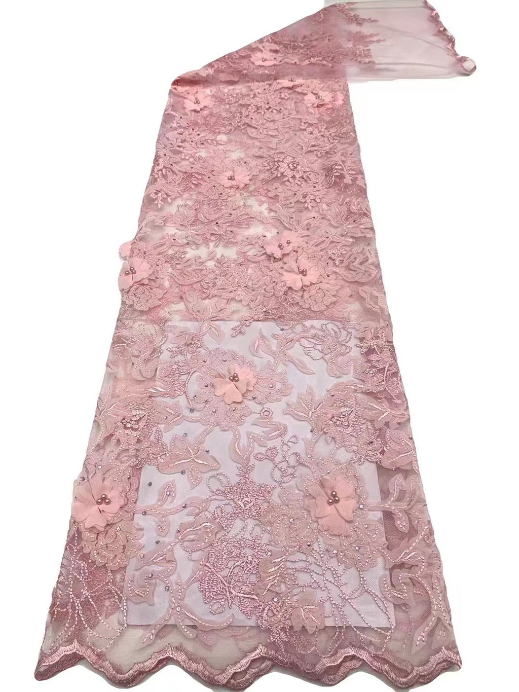 3D Laser-Cut Embroidered Bridal Fabric — fabric photo 5
