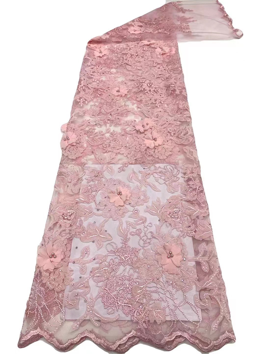 3D Laser-Cut Embroidered Bridal Fabric — fabric photo 5