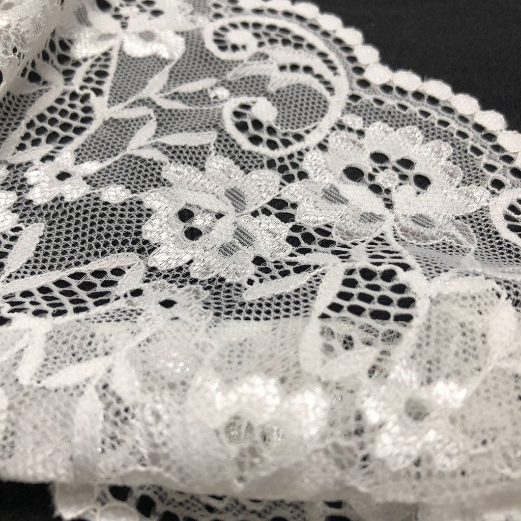 Floral Corded Wide Lace Trim 18 cm — fabric photo 4