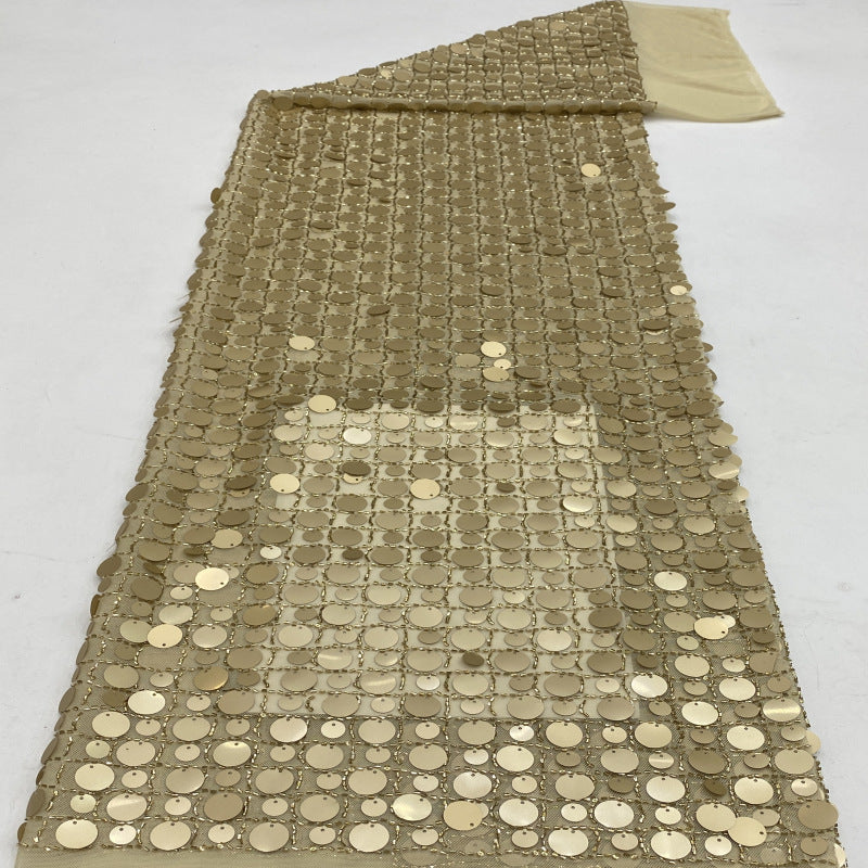 12mm & 18mm Rolled Sequin Stretch Mesh — fabric photo 2