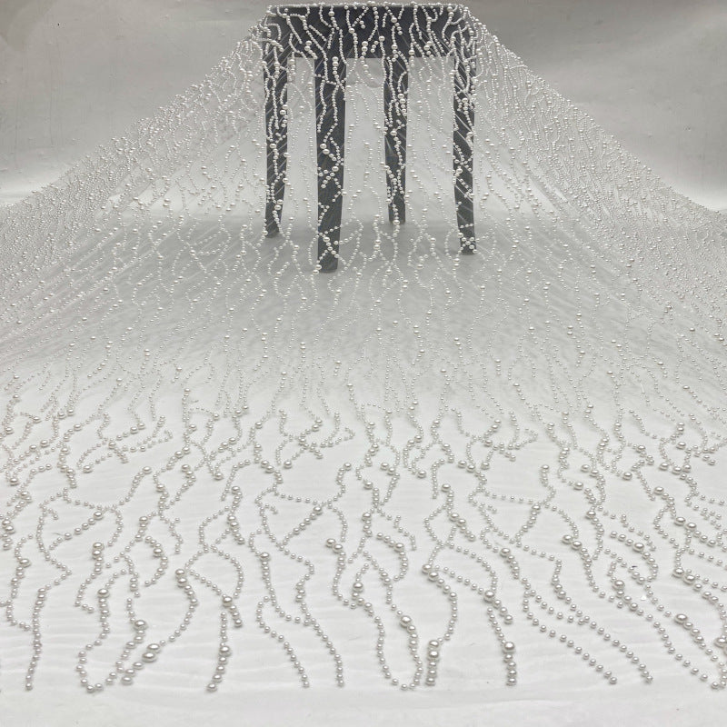Oversized Foam Bead Embroidery Fabric for Gowns — fabric photo 3