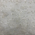 Botanical Sequin & Bugle-Bead Embroidered Bridal Fabric – Design 78815 — fabric photo 5
