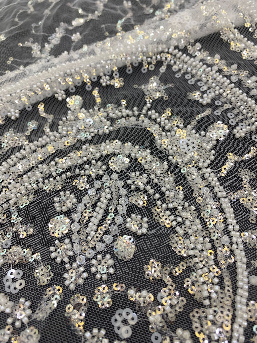 Sequin Embroidered Bridal Fabric – Design 96991 — fabric photo 5