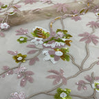 Multicolor Laminated Sequin Embroidery Fabric — fabric photo 5