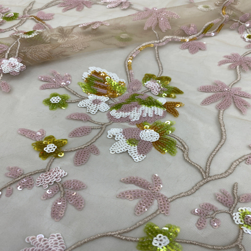 Multicolor Laminated Sequin Embroidery Fabric — fabric photo 5