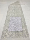 Rope and Foam Bead Sequin Embroidered Mesh