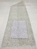 Rope and Foam Bead Sequin Embroidered Mesh