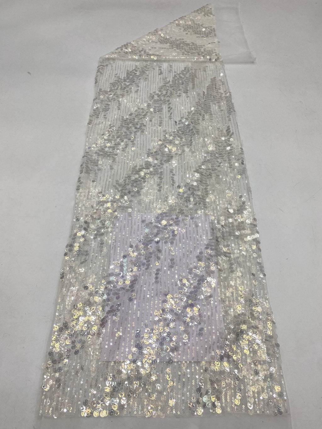 Oval Sequin Embroidered Mesh Fabric — fabric photo 4
