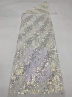 Oval Sequin Embroidered Mesh Fabric — fabric photo 4