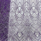 Sequin & Bugle-Bead Embroidered Tulle Mesh Fabric – Design 97663