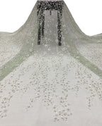 Gradient Foam Bead Silver Sequin Embroidery Fabric — fabric photo 3
