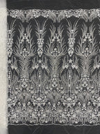 Sequin & Bubble-Bead Embroidered Bridal Fabric – Design 82559 — fabric photo 6