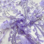 3D Floral Laser Appliqué Mesh Lace — fabric photo 2