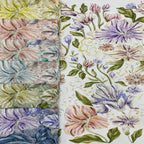 Large Floral Print Bugle Bead Sequin Fabric — fabric photo 4