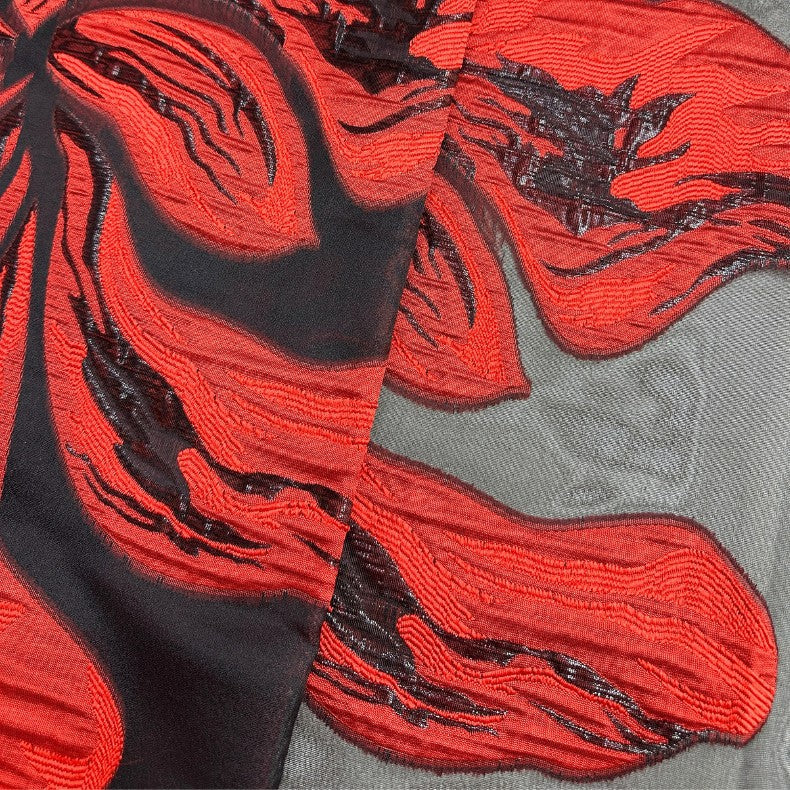 Floral Embossed Brocade Jacquard Organza Fabric — fabric photo 2