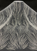 Botanical Crystal-Look Sequin Embroidered Bridal Fabric — fabric photo 6