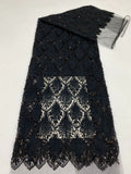 Textured Cord Bead & Sequin Embroidered Fabric — fabric photo 6