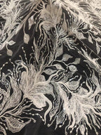 White-Core Beaded Bridal Fabric with 3/4 mm Sequins — fabric photo 3