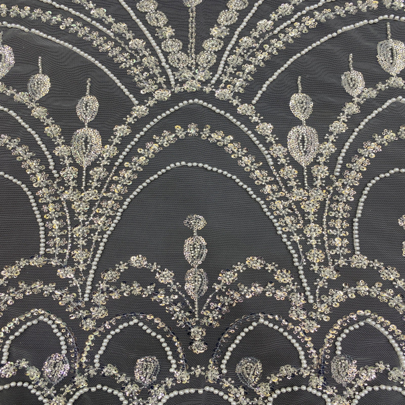 Sequin & Bubble-Bead Embroidered Bridal Fabric – Design 31391 — fabric photo 5
