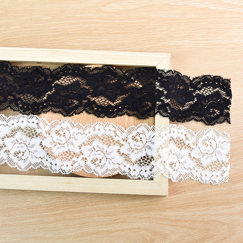 Floral Corded Stretch Nylon Lace Trim 6 cm