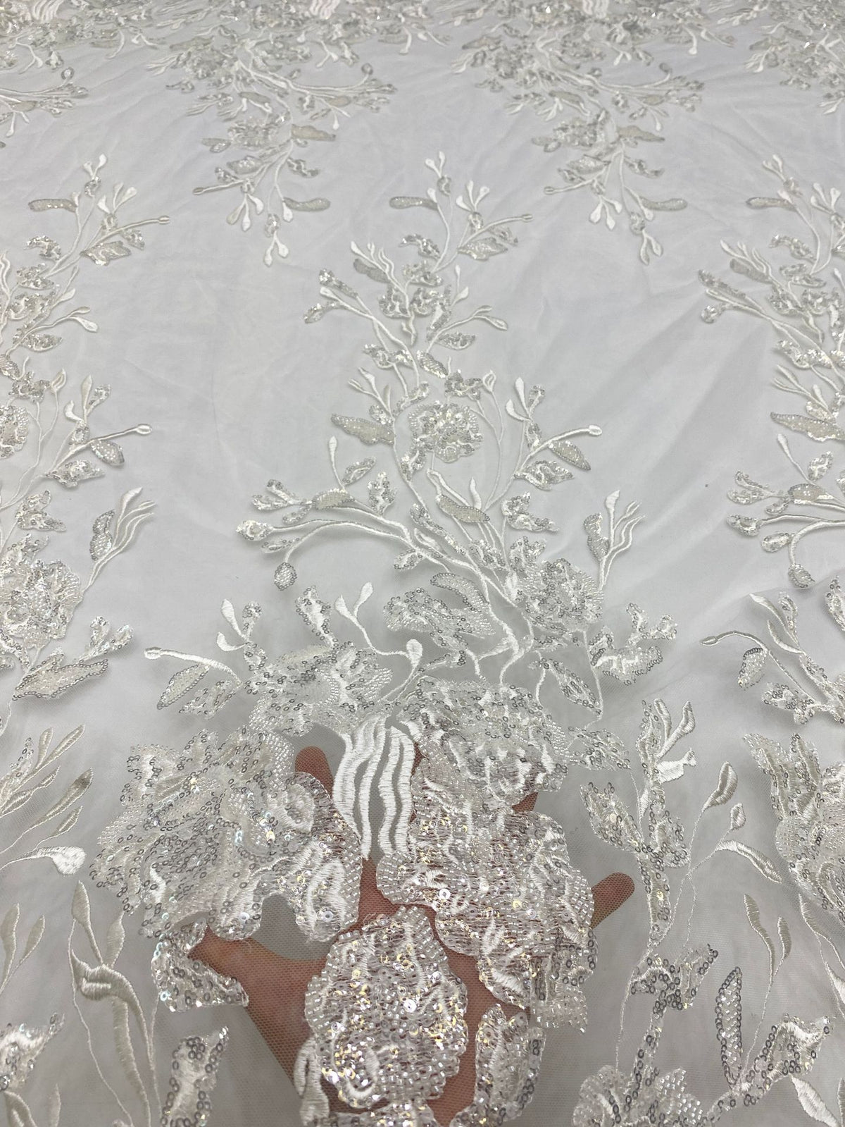 Fine Beaded Sequin Fabric for Bridal Dresses — fabric photo 4