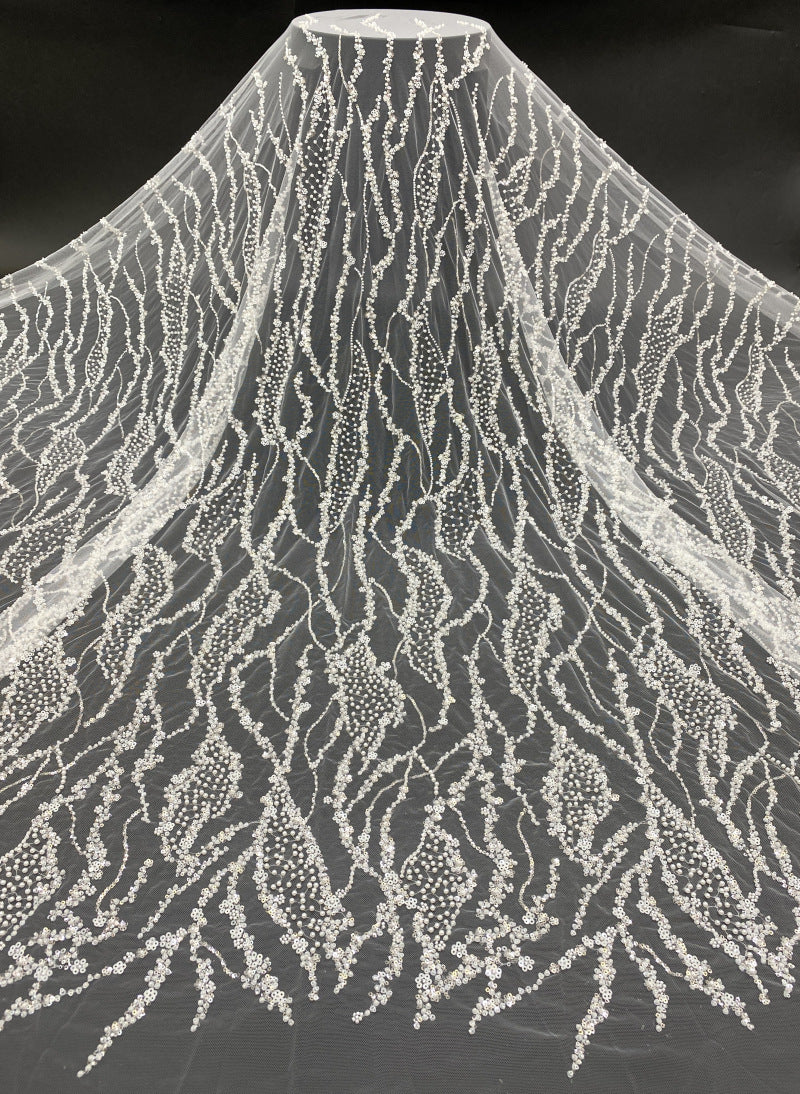 Beaded Sequin Embroidered Lace for Bridal Dresses