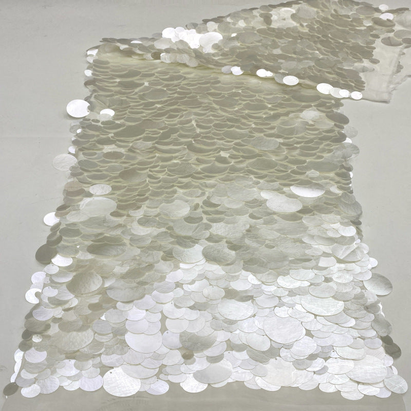 Oversized 12–40mm Sequin Embroidered Chiffon — fabric photo 2