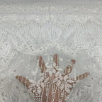 Sequin & Bugle-Bead Embroidered Bridal Fabric – Design 16063 — fabric photo 5