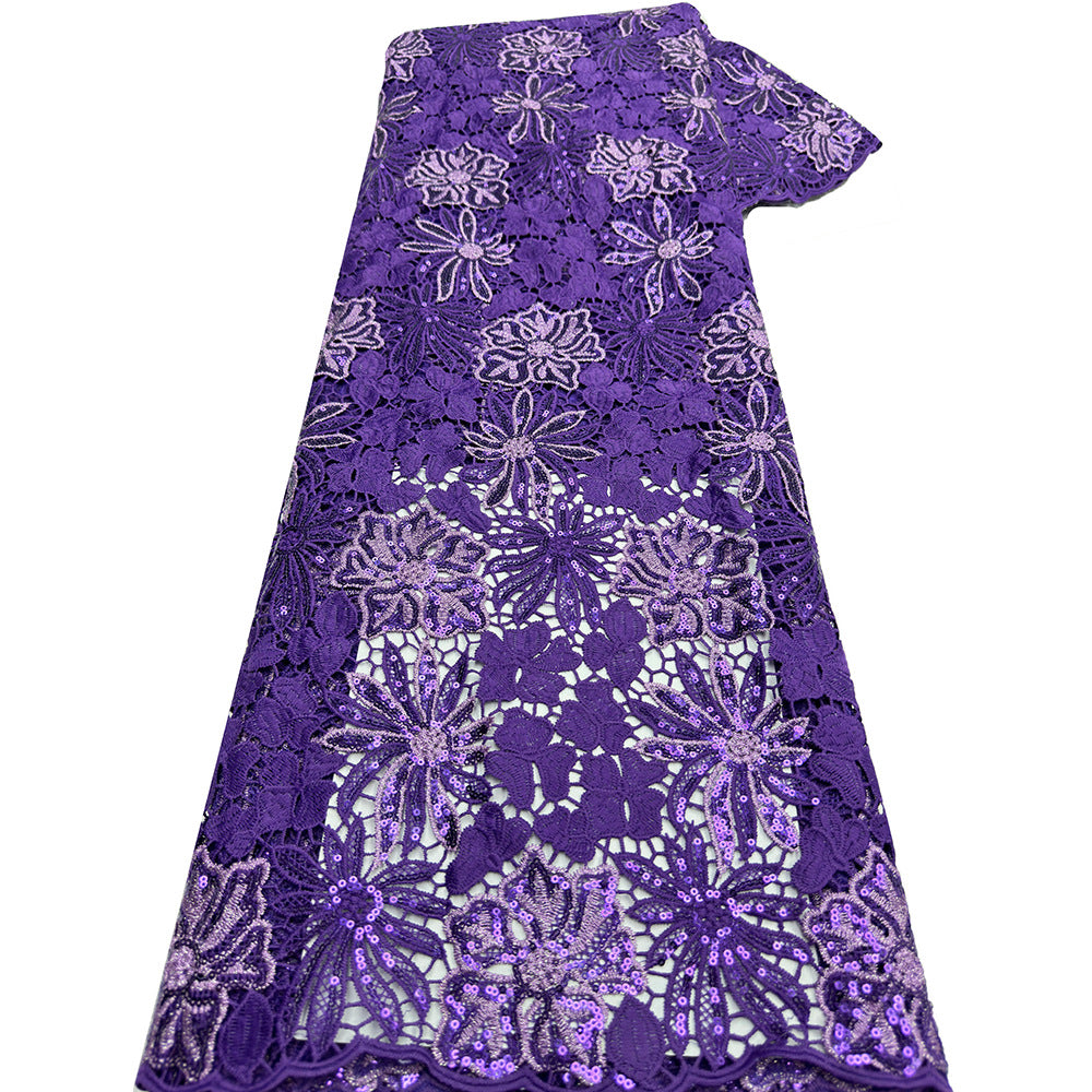 Two-Tone Water-Soluble Embroidered Mesh Lace — fabric photo 2