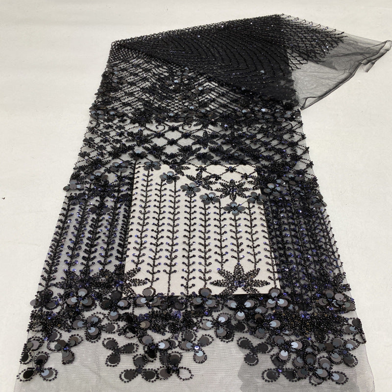Heavy Bugle Bead & Mixed Sequin Bridal Fabric - Style 59989 — fabric photo 5