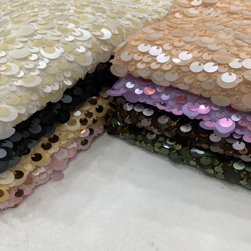 Chiffon Bead with 9–18mm Sequin Embroidery