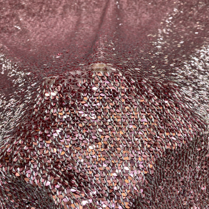 5mm Rolled Sequin Embroidered Stretch Mesh — fabric photo 5