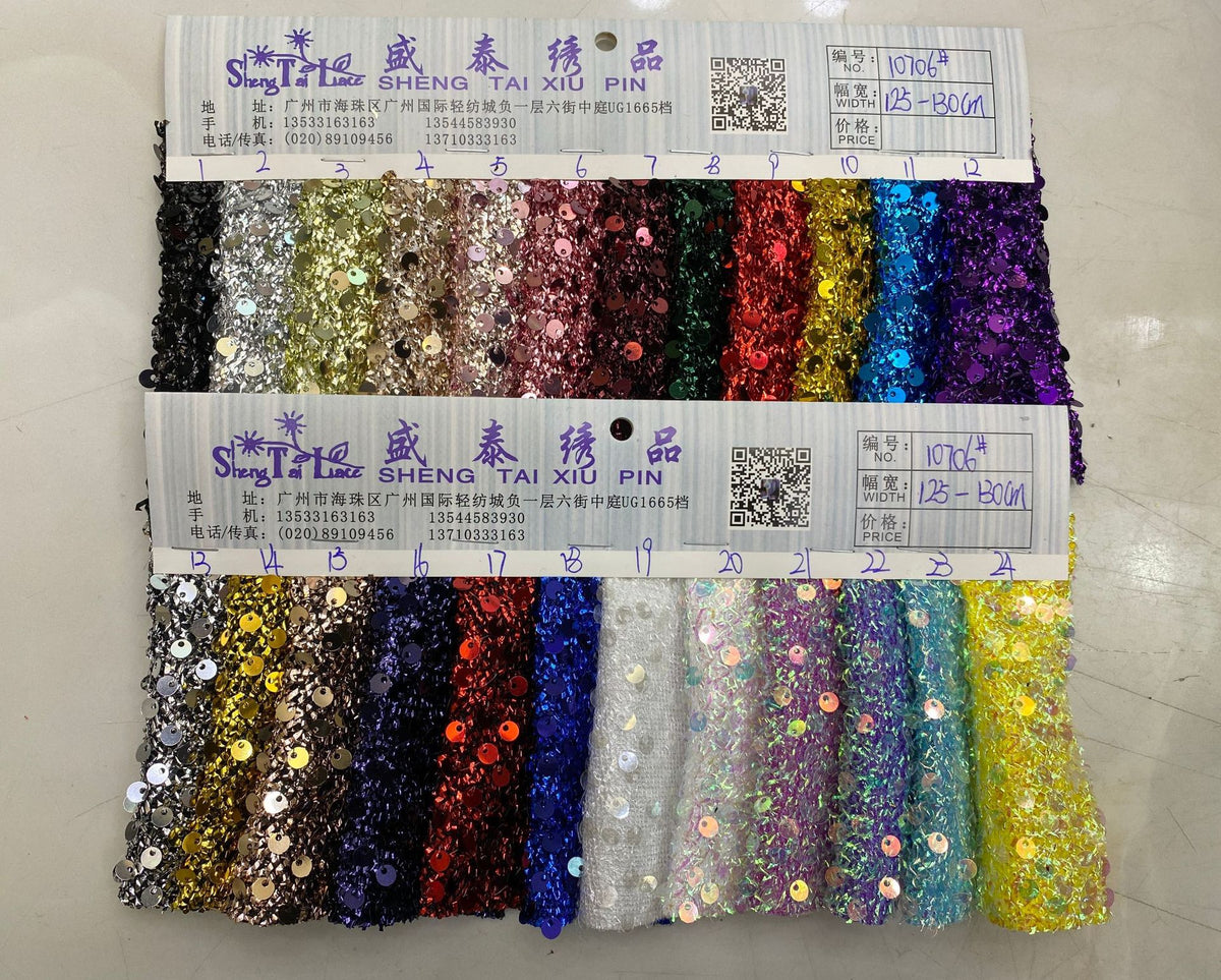 5 mm Sequin Embroidered Bridal Fabric – Design 20735