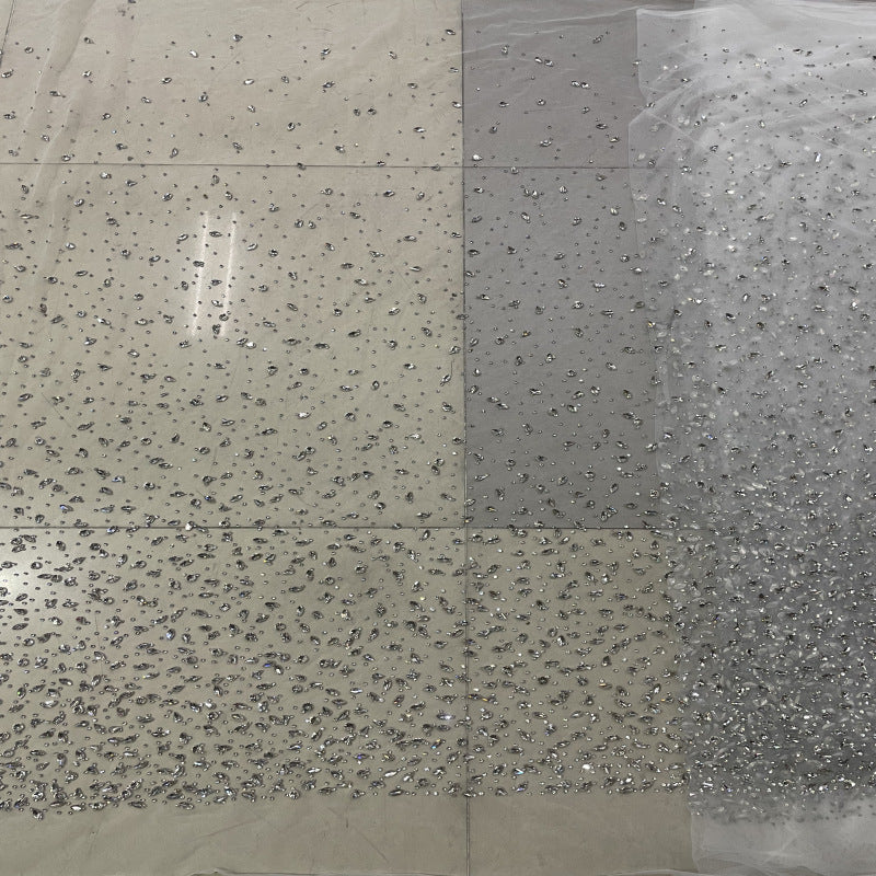 Gradient Irregular Hot-Fix Rhinestone Fabric — fabric photo 3