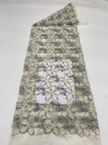 Ribbon and Bright Thread Sequin Embroidery Fabric — fabric photo 6