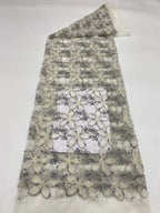 Ribbon and Bright Thread Sequin Embroidery Fabric — fabric photo 6