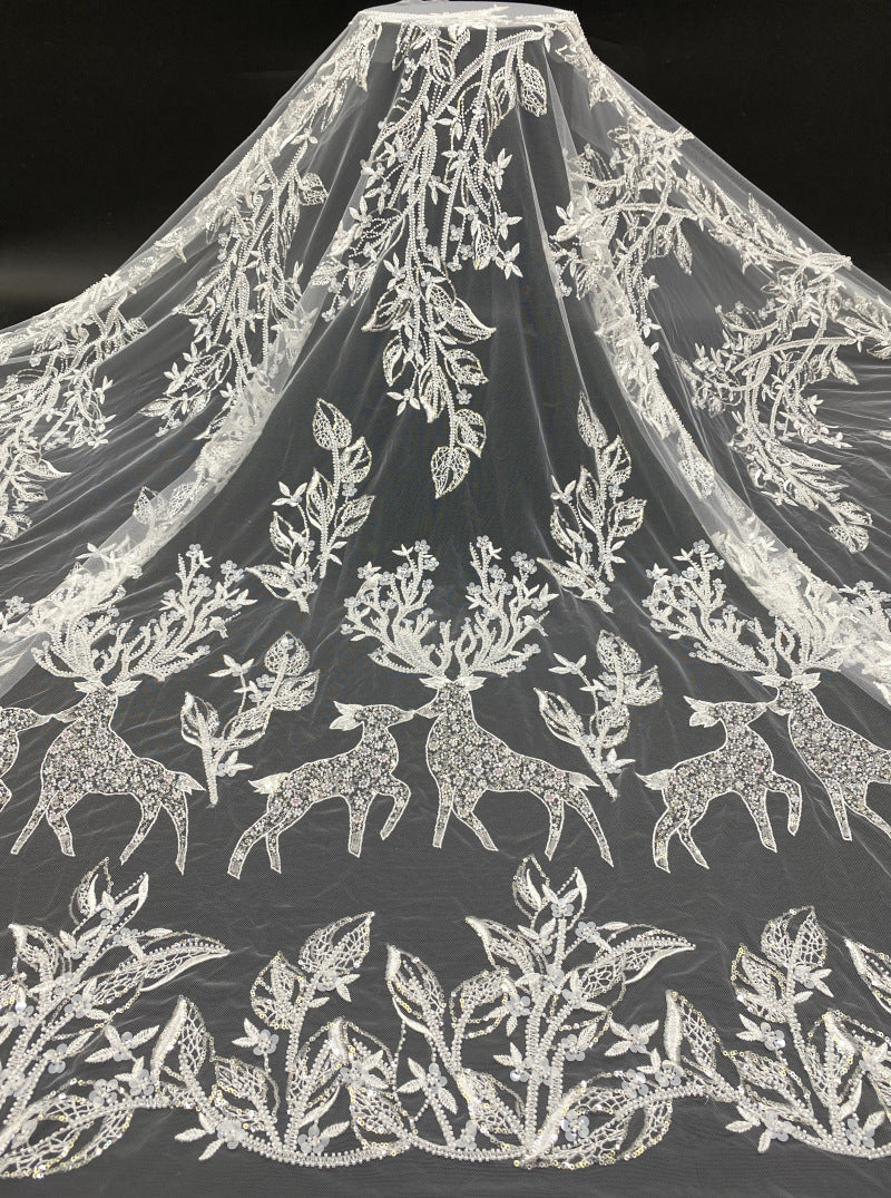 Sequin Embroidered Bridal Fabric – Design 62591
