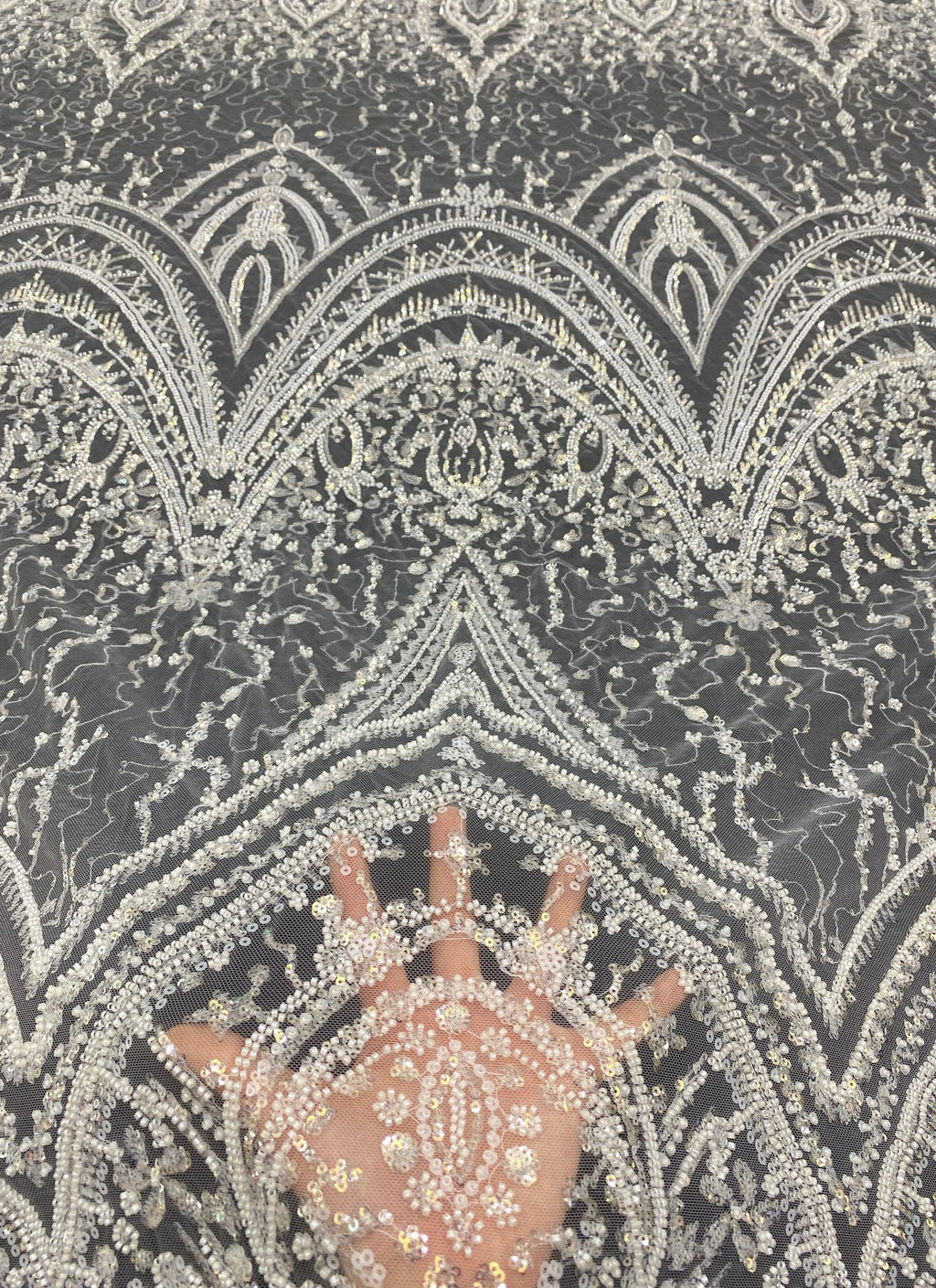Sequin Embroidered Bridal Fabric – Design 96991 — fabric photo 4