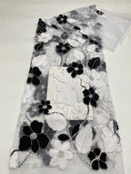 Two-Tone Rope Bead & Sequin Embroidery Fabric — fabric photo 6