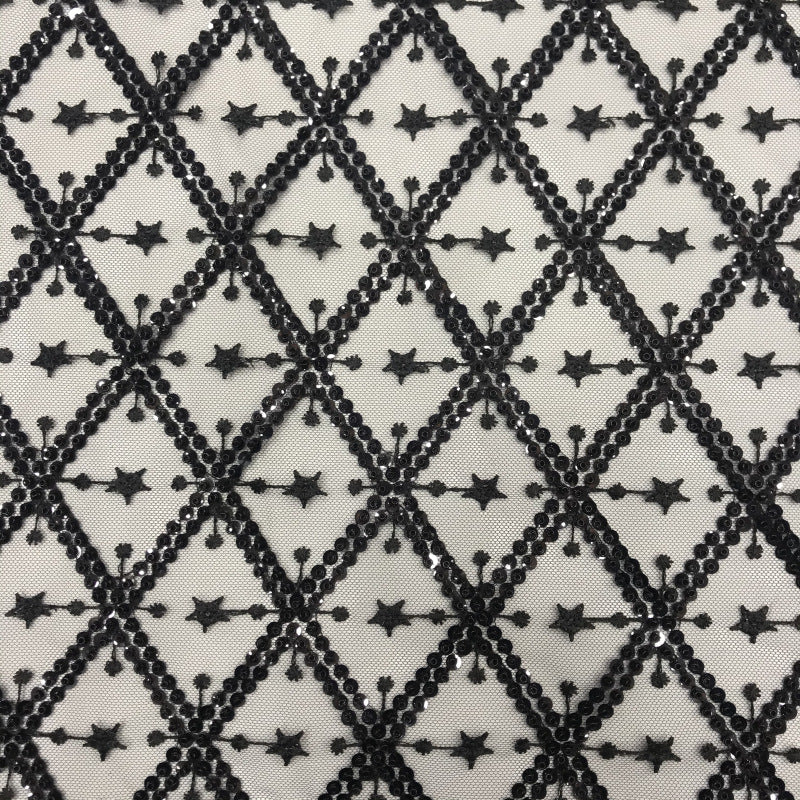 3/5 mm Sequin Embroidered Bridal Fabric – Design 52415 — fabric photo 4