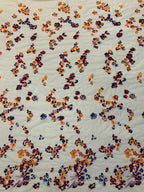 Fine Small Floral Sequin Embroidered Bridal Fabric — fabric photo 2