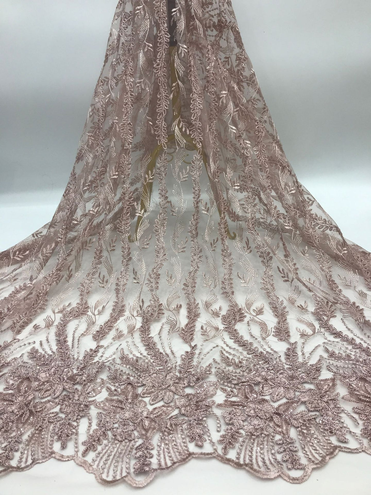 Cordwork & Sequin Embroidered Mesh for Eveningwear — fabric photo 2