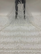 3 mm Sequin & Double-Bead Embroidered Bridal Fabric — fabric photo 2