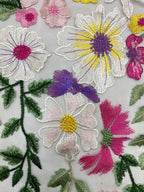 Multicolor Embroidered Bridal Fabric – Design 14495 — fabric photo 3