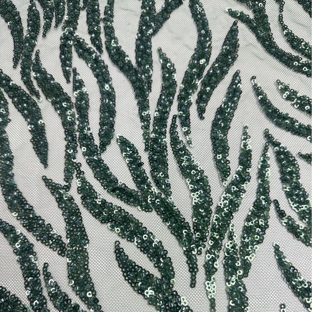 African Beaded Sequin Embroidered Mesh Lace — fabric photo 3