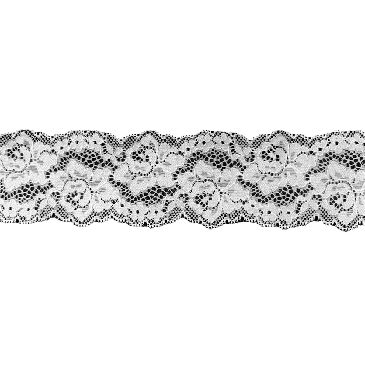 Floral Corded Stretch Nylon Lace Trim 6 cm — fabric photo 4